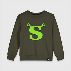 Свитшот хлопковый детский Shrek: Logo S, цвет: хаки