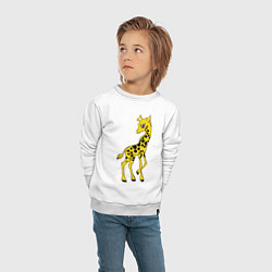 Свитшот хлопковый детский Маленький жираф, цвет: белый — фото 2