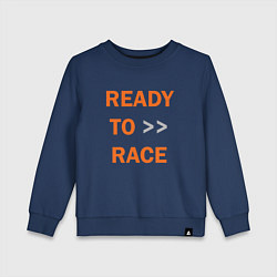 Свитшот хлопковый детский KTM READY TO RACE спина Z, цвет: тёмно-синий