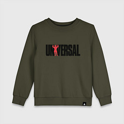 Свитшот хлопковый детский ANIMAL UNIVERSAL ЭНИМАЛ, цвет: хаки
