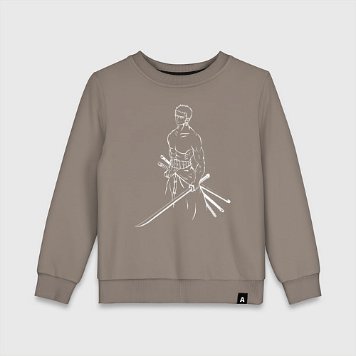 Детский свитшот Лайн Арт Зоро из One Piece / Утренний латте – фото 1