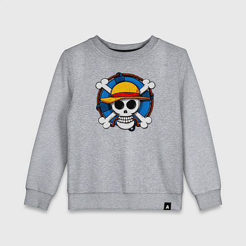 Детский свитшот Пиратский знак из One Piece / Меланж – фото 1