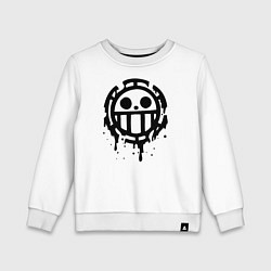 Свитшот хлопковый детский One Piece знак черной краской, цвет: белый