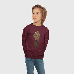 Свитшот хлопковый детский Chewbacca and Porg, цвет: меланж-бордовый — фото 2