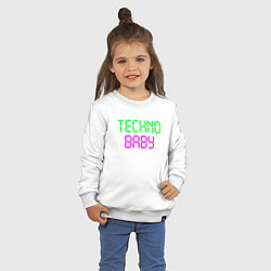Свитшот хлопковый детский Techno baby, цвет: белый — фото 2