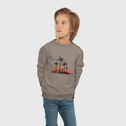 Свитшот хлопковый детский Palm tree, цвет: утренний латте — фото 2