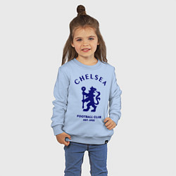 Свитшот хлопковый детский Chelsea Est. 1905, цвет: мягкое небо — фото 2