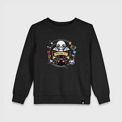 Свитшот хлопковый детский THE BINDING OF ISAAC WHO AM I, цвет: черный