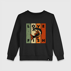 Детский свитшот Love fish Люблю рыбу