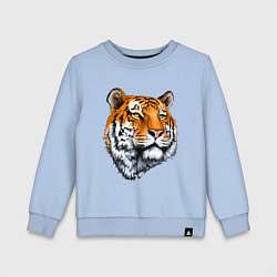 Свитшот хлопковый детский Тигр, цвет: мягкое небо