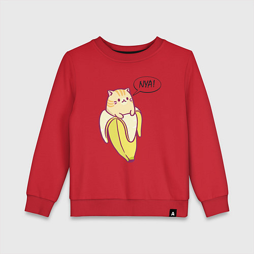 Детский свитшот Кот в банане / Красный – фото 1