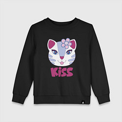 Свитшот хлопковый детский Kiss Cat, цвет: черный