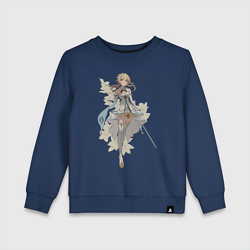 Детский свитшот Люмин с цветами / Тёмно-синий – фото 1