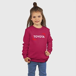 Свитшот хлопковый детский Тойота - Огонь, цвет: маджента — фото 2