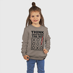 Свитшот хлопковый детский THINK OUTSIDE THE BOX, цвет: утренний латте — фото 2