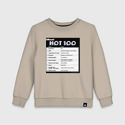 Свитшот хлопковый детский BTS DYNAMITE BILLBOARD HOT-100, цвет: миндальный