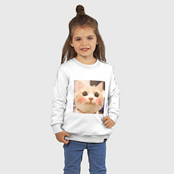 Свитшот хлопковый детский Мем про котов, цвет: белый — фото 2