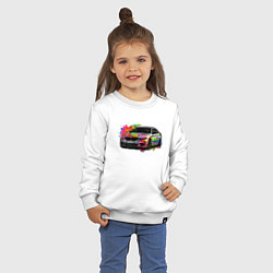 Свитшот хлопковый детский Красивая машина, цвет: белый — фото 2