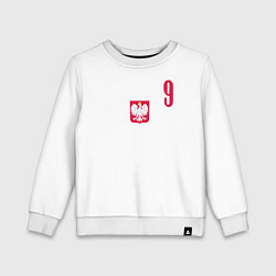 Свитшот хлопковый детский Lewandowski 9, цвет: белый