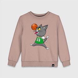 Свитшот хлопковый детский Jordan Cat, цвет: пыльно-розовый