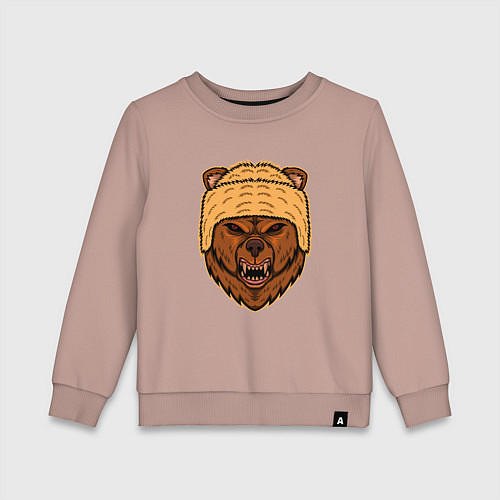 Детский свитшот Грозный медведь / Пыльно-розовый – фото 1