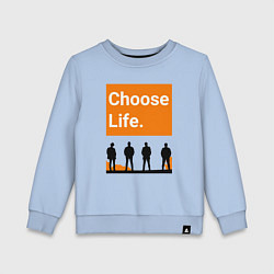 Свитшот хлопковый детский Choose Life, цвет: мягкое небо