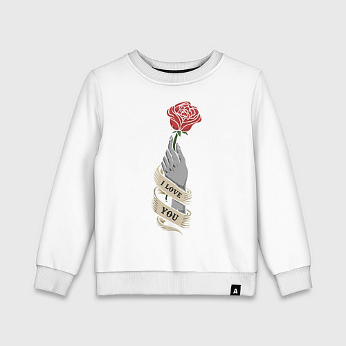 Детский свитшот I Love You / Белый – фото 1