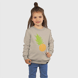 Свитшот хлопковый детский Волейбольный ананас, цвет: миндальный — фото 2
