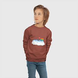 Свитшот хлопковый детский Pop it Simple Dimple, цвет: кирпичный — фото 2