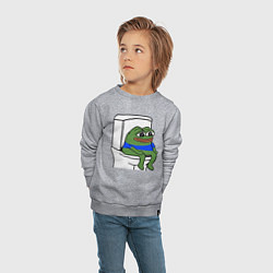 Свитшот хлопковый детский Лягушонок пепе, цвет: меланж — фото 2