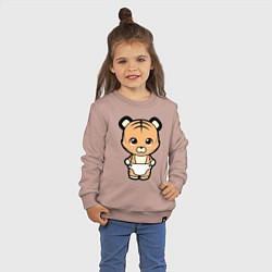Свитшот хлопковый детский Little Cat, цвет: пыльно-розовый — фото 2