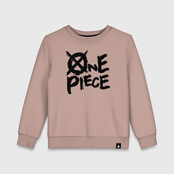 Свитшот хлопковый детский One Piece Большой куш лого, цвет: пыльно-розовый