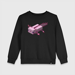 Свитшот хлопковый детский Аксолотль Axolotl, цвет: черный