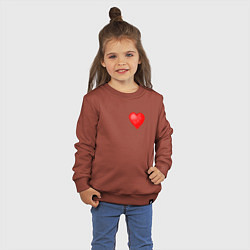 Свитшот хлопковый детский Пиксельное Сердце, цвет: кирпичный — фото 2