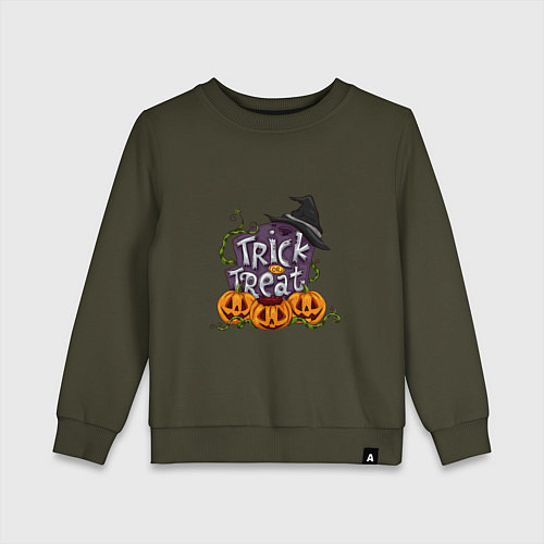 Детский свитшот Trick or treat / Хаки – фото 1