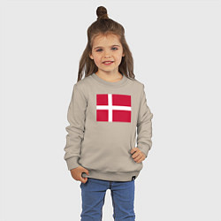 Свитшот хлопковый детский Дания Флаг Дании, цвет: миндальный — фото 2