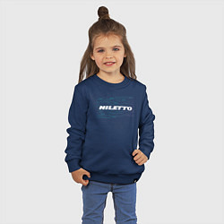 Свитшот хлопковый детский Niletto - Glitch, цвет: тёмно-синий — фото 2