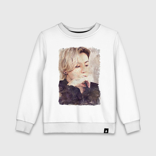 Детский свитшот Задумчивый Чонгук / Белый – фото 1