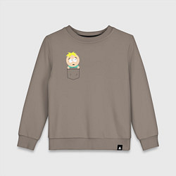 Свитшот хлопковый детский Баттерс в кармане, цвет: утренний латте