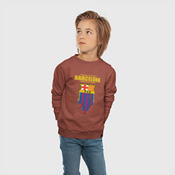 Свитшот хлопковый детский Барселона Испания, цвет: кирпичный — фото 2