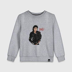 Свитшот хлопковый детский BAD Майкл Джексон, цвет: меланж