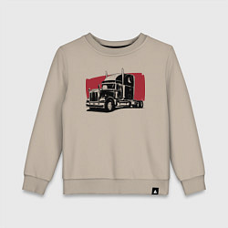 Свитшот хлопковый детский Truck red, цвет: миндальный