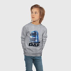 Свитшот хлопковый детский Daf Truck, цвет: меланж — фото 2