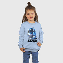 Свитшот хлопковый детский Daf Truck, цвет: мягкое небо — фото 2