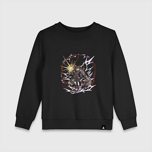Детский свитшот Скарамучча в деле / Черный – фото 1