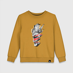 Свитшот хлопковый детский Mask Logo Boris, цвет: горчичный