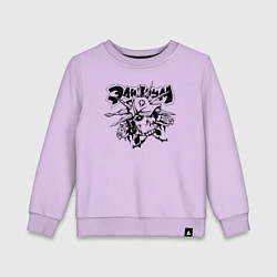 Свитшот хлопковый детский Элизиум череп в кепке, цвет: лаванда