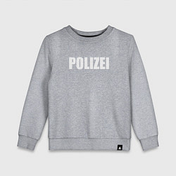 Свитшот хлопковый детский POLIZEI Полиция Надпись Белая, цвет: меланж