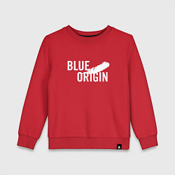 Свитшот хлопковый детский Blue Origin logo перо, цвет: красный