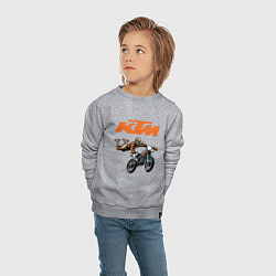 Свитшот хлопковый детский KTM МОТОКРОСС Z, цвет: меланж — фото 2